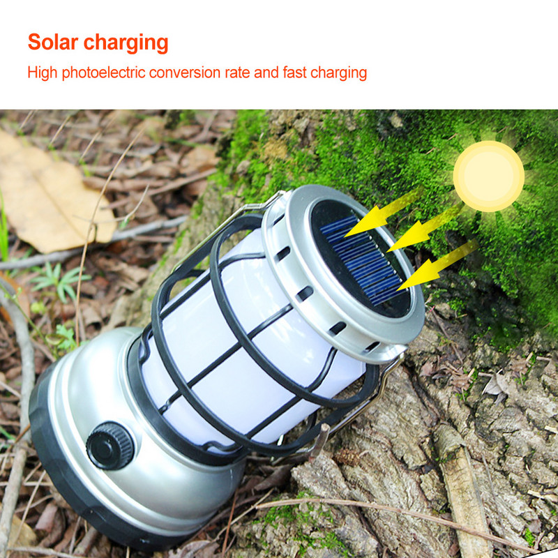 Eļļas laternas petrolejas LED zibspuldze iekštelpu saules spuldze pārnēsājama petrolejas āra nakts gaisma USB uzlādējama ūdensnecaurlaidīga gaisma