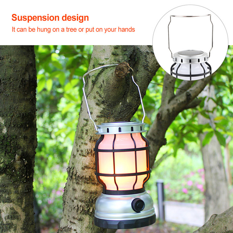Eļļas laternas petrolejas LED zibspuldze iekštelpu saules spuldze pārnēsājama petrolejas āra nakts gaisma USB uzlādējama ūdensnecaurlaidīga gaisma