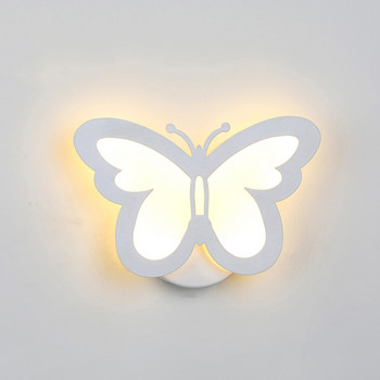 LED стенна лампа с пеперудени листа Модерна стенна лампа Нощна лампа за домашен декор за всекидневна Спалня Нощно шкафче Кухня Коридор Стълбище