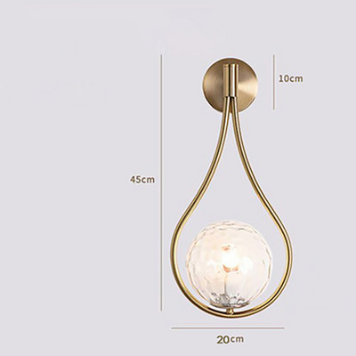 Posztmodern személyiség Nappali dekoráció Fém fali lámpa Divatos egyszerű éjjeli lámpa Üveg fali lámpa Hálószoba lámpa