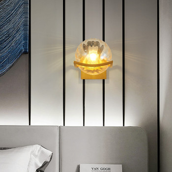 IWHD Iron Metal Модерна стенна лампа До домашно осветление Спалня Огледало за баня Nordic Glass Ball Стенен аплик Luminaira LED