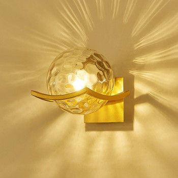 IWHD Iron Metal Модерна стенна лампа До домашно осветление Спалня Огледало за баня Nordic Glass Ball Стенен аплик Luminaira LED