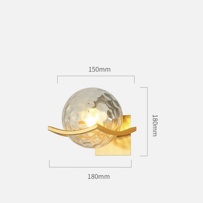 IWHD geležies metalo moderni sieninė lempa šalia namų apšvietimo miegamojo vonios kambario veidrodinė šviesa šiaurietiška stiklo rutulinė sieninė lemputė Luminaira LED