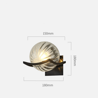 IWHD geležies metalo moderni sieninė lempa šalia namų apšvietimo miegamojo vonios kambario veidrodinė šviesa šiaurietiška stiklo rutulinė sieninė lemputė Luminaira LED