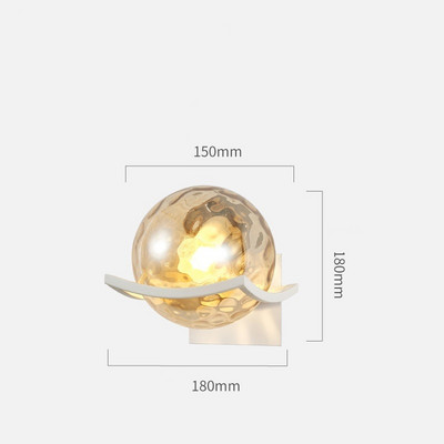 IWHD geležies metalo moderni sieninė lempa šalia namų apšvietimo miegamojo vonios kambario veidrodinė šviesa šiaurietiška stiklo rutulinė sieninė lemputė Luminaira LED