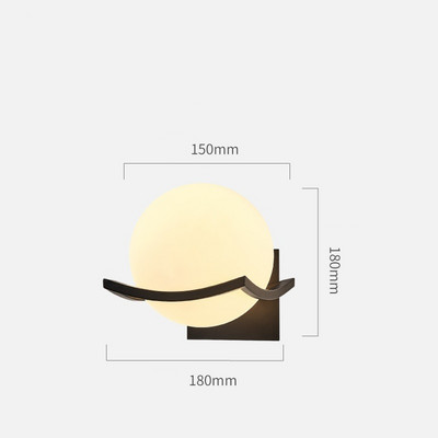 IWHD geležies metalo moderni sieninė lempa šalia namų apšvietimo miegamojo vonios kambario veidrodinė šviesa šiaurietiška stiklo rutulinė sieninė lemputė Luminaira LED