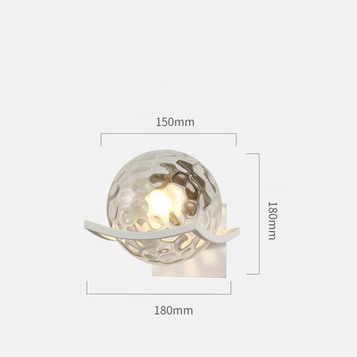 IWHD geležies metalo moderni sieninė lempa šalia namų apšvietimo miegamojo vonios kambario veidrodinė šviesa šiaurietiška stiklo rutulinė sieninė lemputė Luminaira LED