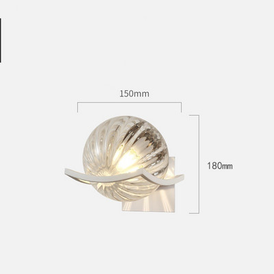 IWHD geležies metalo moderni sieninė lempa šalia namų apšvietimo miegamojo vonios kambario veidrodinė šviesa šiaurietiška stiklo rutulinė sieninė lemputė Luminaira LED