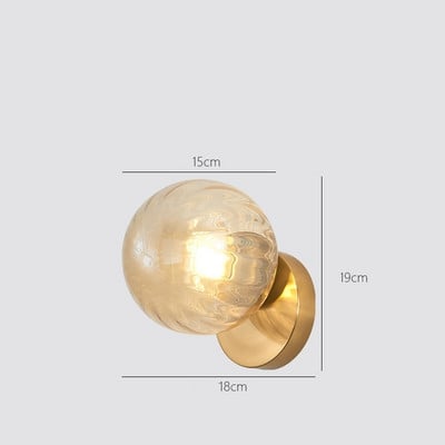 IWHD geležies metalo moderni sieninė lempa šalia namų apšvietimo miegamojo vonios kambario veidrodinė šviesa šiaurietiška stiklo rutulinė sieninė lemputė Luminaira LED