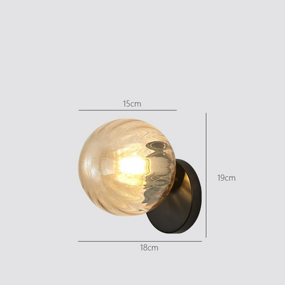IWHD geležies metalo moderni sieninė lempa šalia namų apšvietimo miegamojo vonios kambario veidrodinė šviesa šiaurietiška stiklo rutulinė sieninė lemputė Luminaira LED