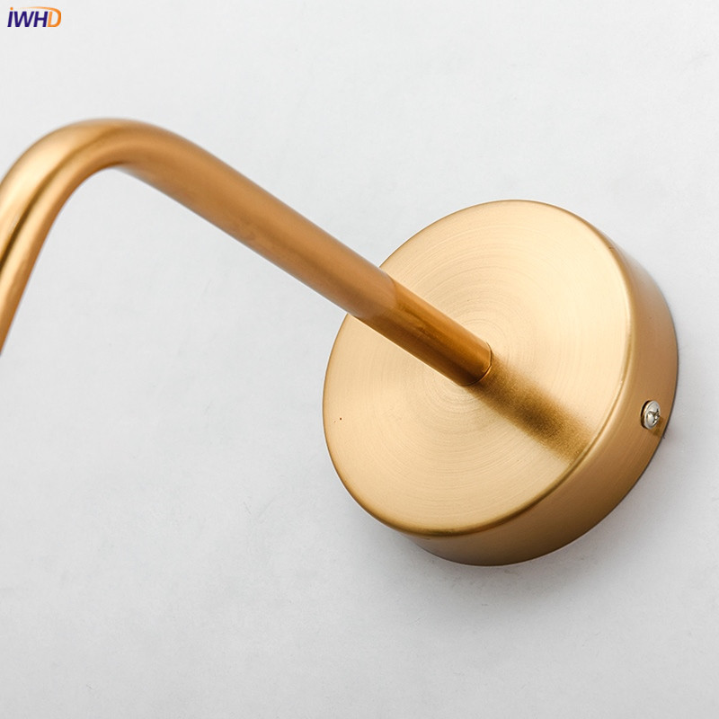 IWHD Aur Nordic LED Lampă de perete Lângă dormitor Sufragerie Baie Corpuri de iluminat cu bile de sticlă Lampă de perete Applique Murale