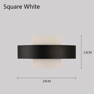 Nordic LED kör/négyzet alakú fali lámpa kültéri kert erkély udvar бра vagy hálószoba előtér beltéri fali lámpa lakberendezési lámpatest