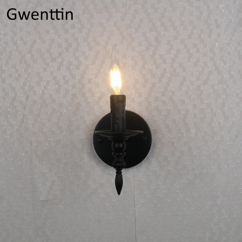 Dzelzs sienas lampa Retro amerikāņu sienas lampas Led gaismas ķermeņi mājas bēniņiem Industrial Deco Stair Guļamistabas naktslampas gaismeklis