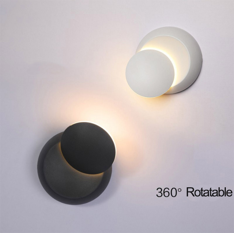 6W LED sienas gaismas dekorācijas naktslampiņa guļamistabas bēniņu lampai regulējama 360 grozāma modernam Livin mājas interjeram