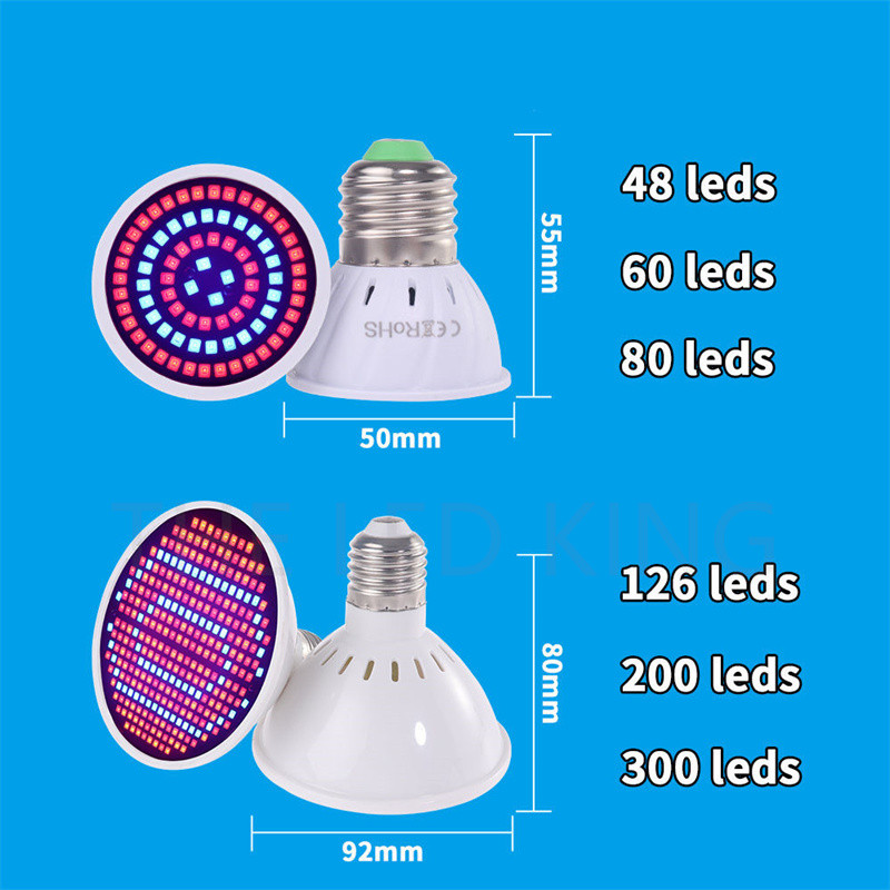 Led Grow Light E27/GU10/MR16 220V 200 300 Led Phyto Lamp Full Spectrum LED Grow Light Vegetable Grow Light SMD2835