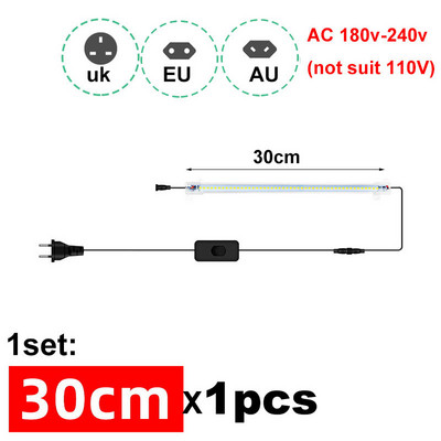 30cm LED Taimelille Grow toru lambi telkkast Valguskasvatus Kasvuhoone 220V hüdro Phyto lambi komplekt punane roosa Köögivili Toakasvatus
