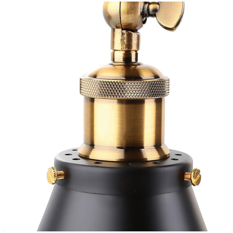 Amerikos retro palėpės pramonės geležies sulankstoma lempa prie lovos miegamojo darbo biuro sieninė lempa Paprasta darbo koridoriaus laiptų šviesa liemenėlė