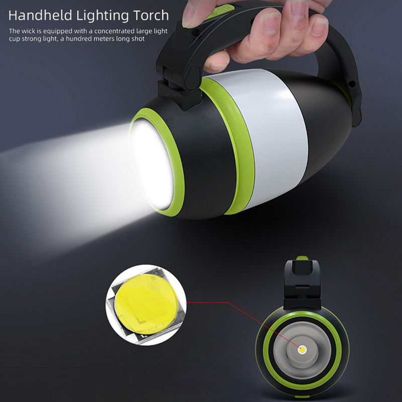 Lampă de camping cu LED 3 în 1 Lanternă multifuncțională Lampă de masă pentru interior Lanternă de urgență reîncărcabilă prin USB Lanternă de iluminat în aer liber