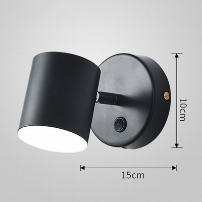 Χρυσό μαύρο σιδερένιο LED φωτιστικά τοίχου Σαλόνι Υπνοδωμάτιο Υπνοδωμάτιο Εσωτερικό Φωτιστικό Φωτιστικό Ραβδί Διακόπτης Βιομηχανική Απλίκα