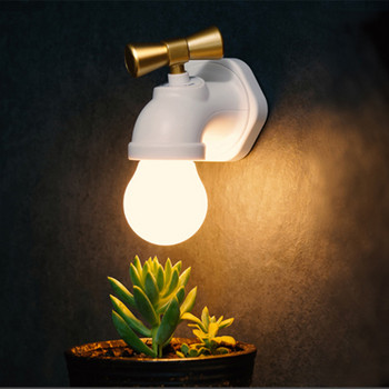 Φορτιζόμενη επιτοίχια λάμπα Βρύση Φωτιστικό τοίχου Φωτισμός εξωτερικού χώρου USB Αδιάβροχο Φωτιστικό Μπάνιου Φωτιστικά Κήπου Μίνι Απλίκα τοίχου LED