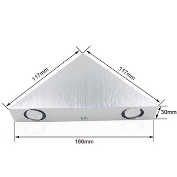 Вътрешно LED осветление Алуминиева 3W стенна лампа Триъгълна форма Модерна спалня До светлина за домашен декор AC110V 220V
