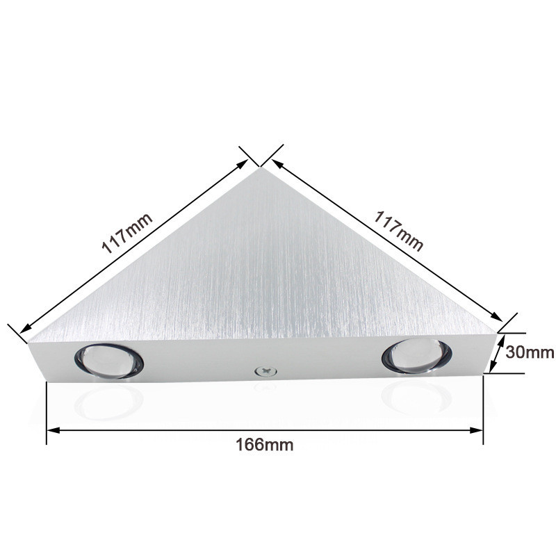 Iluminare LED de interior Aluminiu 3W Lampă de perete în formă de triunghi Dormitor modern de lângă Lumină pentru decorarea interioară AC110V 220V