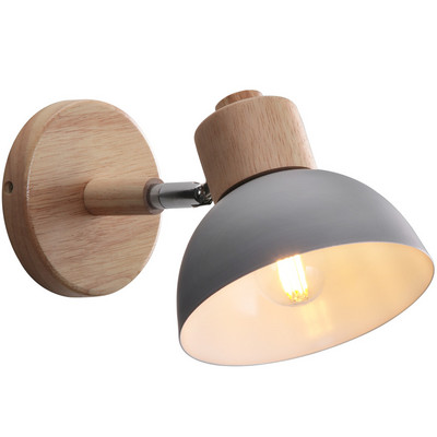 Aplice din lemn Abajur cupolă macaroon Aplic modern Cap de direcție E27 Lampă de perete pentru noptieră pentru culoar dormitor studiu camera de zi