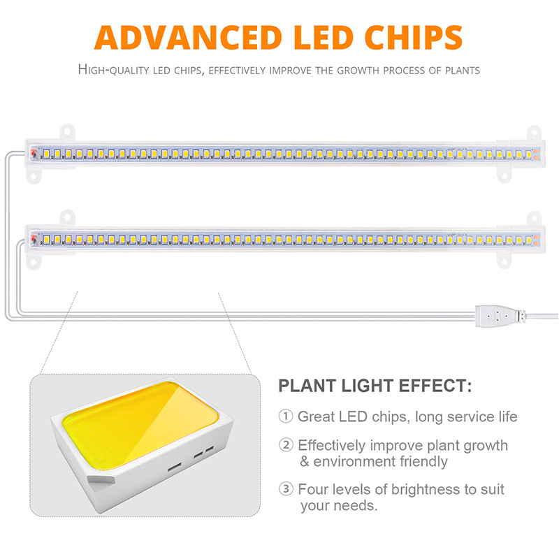 Full Spectrum Led Grow Light Strip 20W Phytolamp for Plants White Led Grow Light Phyto Lamp Timer Dimmable Bars Indoor Growing