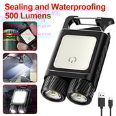 Lanternă LED de buzunar Brelocuri Cort de camping Putere de tip C Încărcare USB 500 mAh Lampă de lucru COB Deschidetor de sticle Tibușon