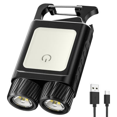 Lanternă LED de buzunar Brelocuri Cort de camping Putere de tip C Încărcare USB 500 mAh Lampă de lucru COB Deschidetor de sticle Tibușon