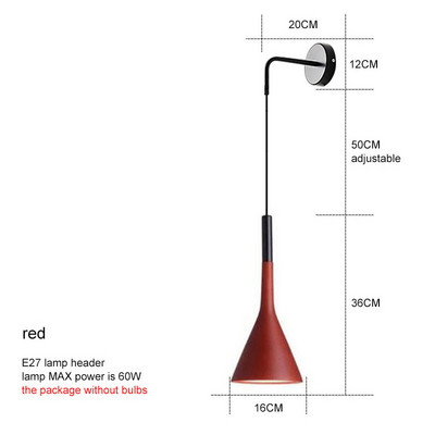 Lampă de perete Nordic Modernă Led Lampă De Lectură Dormitor Lampă De Lectură Restaurant Scări Decor Casă Lustru Negru