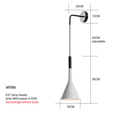 Lampă de perete Nordic Modernă Led Lampă De Lectură Dormitor Lampă De Lectură Restaurant Scări Decor Casă Lustru Negru