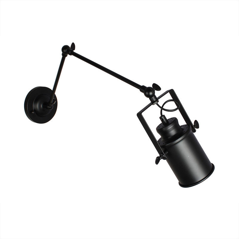 Aplică de perete American Loft ASCELINA Aplică de perete cu braț oscilant lung Aplice de perete cu LED din metal reglabilă iluminat acasă pentru dormitor/restaurant