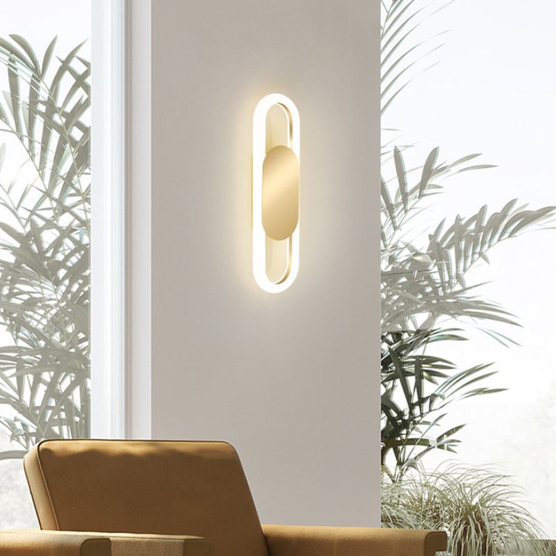 Lămpi de perete cu LED Lampă de noptieră minimalistă nordică Decor pentru casă Dormitor Sufragerie TV Fundal Aplice de perete Coridor Lumină pentru culoar