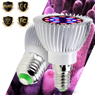 Fitolamp Led Grow Light E14 Fito LED 220V lemputė augalų auginimui E27 Hidroponika Led Auginimo lempa 20W Apšvietimas Šiltnamiams