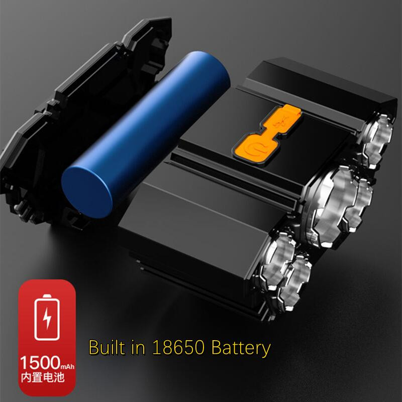 KDULIT USB įkraunama įmontuota baterija 5 LED stiprus priekinis žibintas Super ryškus ant galvos montuojamas žibintuvėlis lauko žvejybos žibintuvėlis