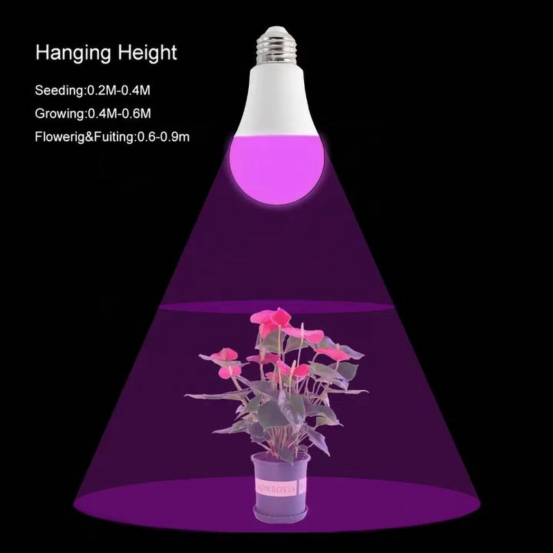 Grow LED Bec pentru plante de interior cu spectru complet E27 LED PhytoLamp Lampă UV 220V pentru lumină de creștere hidroponică pentru răsaduri