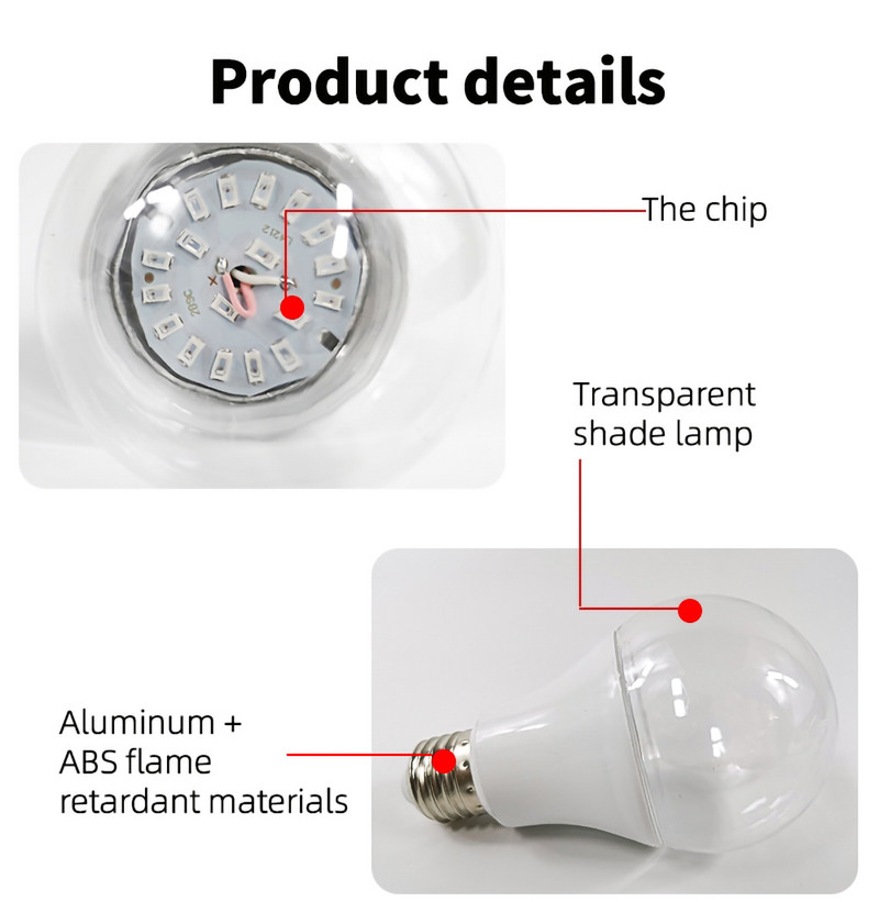 Grow LED Bec pentru plante de interior cu spectru complet E27 LED PhytoLamp Lampă UV 220V pentru lumină de creștere hidroponică pentru răsaduri