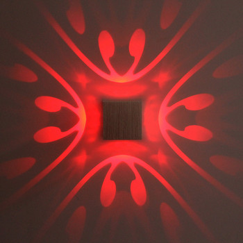 [DBF]Модерна алуминиева 3W RGB LED стенна лампа Новост квадратен аплик за KTV бар таван Новогодишна декорация AC85-265V