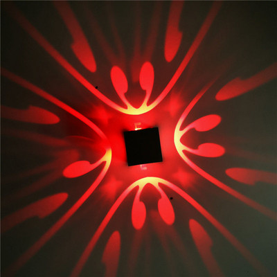 [DBF]Aplică modernă de perete cu LED RGB 3W din aluminiu, noutate, pătrată, pentru KTV, bar, tavan, decorare de Anul Nou AC85-265V