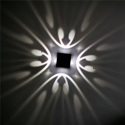 [DBF]Aplică modernă de perete cu LED RGB 3W din aluminiu, noutate, pătrată, pentru KTV, bar, tavan, decorare de Anul Nou AC85-265V