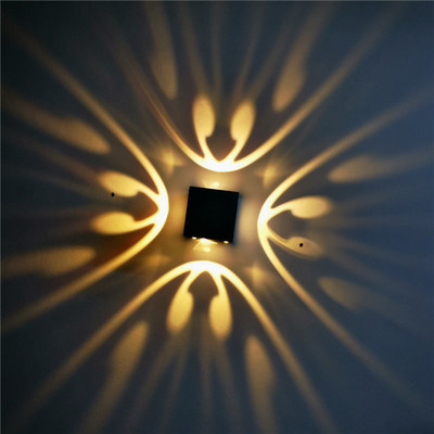 [DBF]Aplică modernă de perete cu LED RGB 3W din aluminiu, noutate, pătrată, pentru KTV, bar, tavan, decorare de Anul Nou AC85-265V