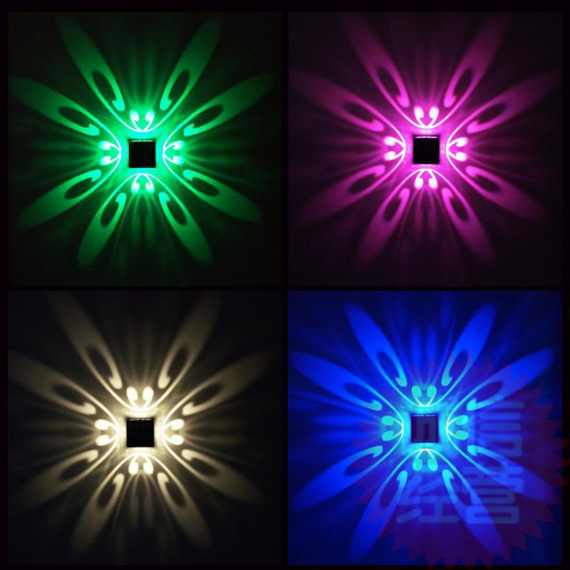 [DBF]Aplică modernă de perete cu LED RGB 3W din aluminiu, noutate, pătrată, pentru KTV, bar, tavan, decorare de Anul Nou AC85-265V