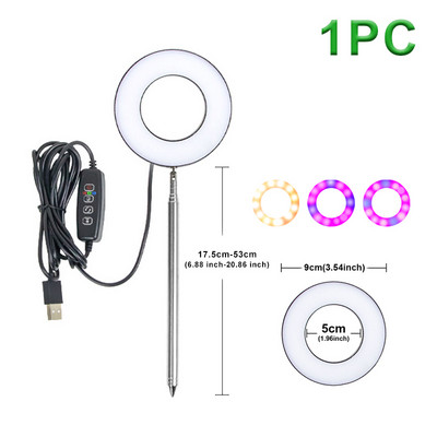 DC5V Angel Ring Grow Lights Phyto Grow Lámpa USB fitolámpa Növényekhez Beltéri termesztéshez Led teljes spektrumú Virág zamatos növényi lámpa