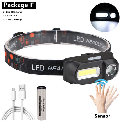 1804 Sensor XP-G Q5 esilatern 1* 18650 laetav aku LED COB pirnid Litwod liitiumioon 10w