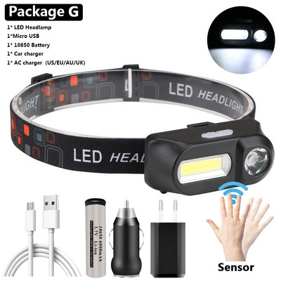 1804 Sensor XP-G Q5 esilatern 1* 18650 laetav aku LED COB pirnid Litwod liitiumioon 10w