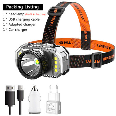 T20 LED priekinis žibintas, stipri šviesa, ypač ryškus, ant galvos montuojamas žibintuvėlis, buitinis įkraunamas naktinės žvejybos priekinis žibintas