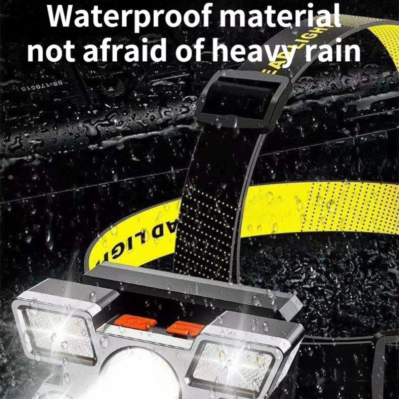 Uzlādējams pārnēsājams 5 LED priekšējais lukturis, spēcīgs apgaismojums, iebūvēts litija akumulators, āra kempings, riteņbraukšana, makšķerēšana, īpaši viegls priekšējais lukturis