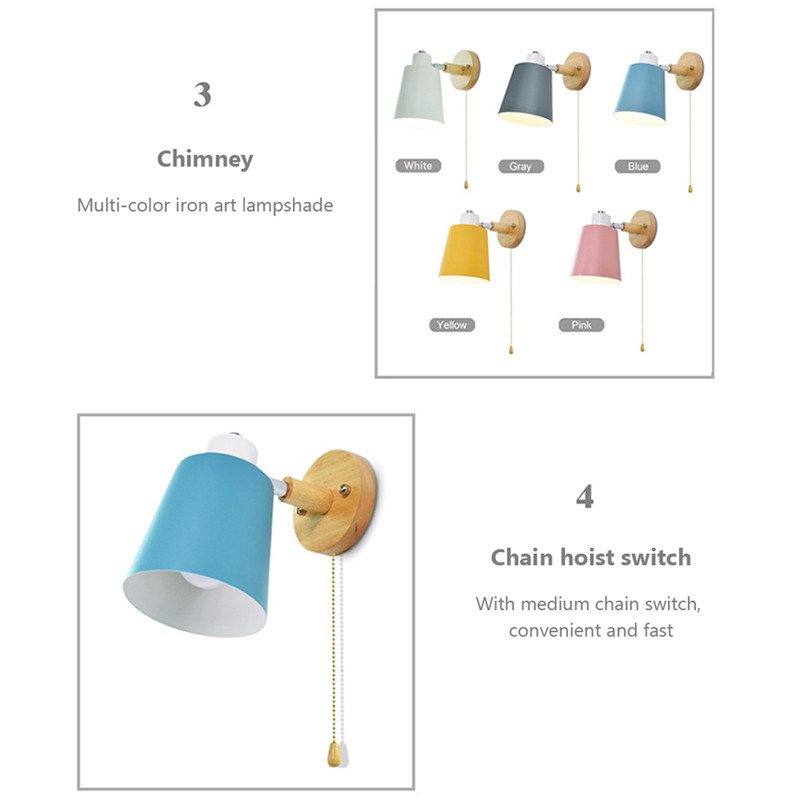drevené nástenné svietidlá nástenná lampa k posteli nástenná lampa do spálne nástenné svietidlo do kuchyne reštaurácia moderná nástenná lampa severské macaroons svietniky
