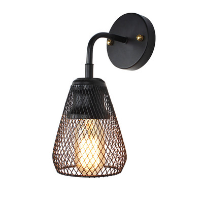 Aplice Industriale Americane Umbra Plasa De Vent Sufragerie Dormitor Lămpi De Perete Retro Fier Forjat Corpuri LED pentru Restaurant